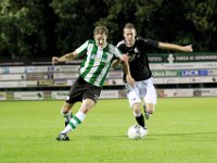 014 Genemuiden Zaanlandia  26-08-2015: Voetbal: SC Genemuiden v Zaanlandia: Genemuiden/Stef van der Velden of SC Genemuiden, Jordy Vrugt (r) of Zaanlandia/KNVB beker