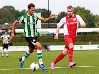 001 HZVV Genemuiden  12-09-2015: Voetbal: HZVV v SC Genemuiden: Hoogeveen/Anne van der Kolk (l) of Genemuiden, Arjan Akkerman (r) of HZVV /Hoofdklasse C