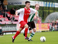 008 HZVV Genemuiden  12-09-2015: Voetbal: HZVV v SC Genemuiden: Hoogeveen/Reza Hosseini (l) of HZVV, Arjen Netjes (r) of Genemuiden /Hoofdklasse C