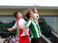 012 HZVV Genemuiden  12-09-2015: Voetbal: HZVV v SC Genemuiden: Hoogeveen/Stefan Korf (l) of HZVV, Stef van der Velden (r) of Genemuiden /Hoofdklasse C