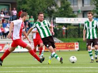 018 HZVV Genemuiden  12-09-2015: Voetbal: HZVV v SC Genemuiden: Hoogeveen/Erwin Breukelman (l) of HZVV, Tjeerd Korf (m), Jacco Riemens (r) of Genemuiden /Hoofdklasse C
