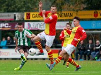 010 CSV Apeldoorn Genemuiden  17-10-2015: Voetbal: CSV Apeldoorn v SC Genemuiden: Apeldoorn/Tjeerd Korf (l) of Genemuiden, Rob Diderik (m), Joost Krijns (r) of CSV Apeldoorn/Hoofdklasse C