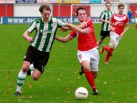 009 Harkemase Boys Genemuiden  07-11-2015: Voetbal: Harkemase Boys v SC Genemuiden: Harkema/Stef van der Velden (l) of Genemuiden, Henny Boulus (r) of Harkema/Hoofdklasse C