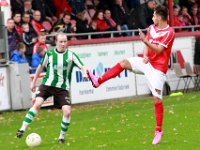012 Harkemase Boys Genemuiden  07-11-2015: Voetbal: Harkemase Boys v SC Genemuiden: Harkema/Arjen Netjes (l) of Genemuiden, Arton Musli (r) of Harkema/Hoofdklasse C