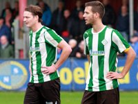 014 Harkemase Boys Genemuiden  07-11-2015: Voetbal: Harkemase Boys v SC Genemuiden: Harkema/Stef van der Velden (l), Anne van der Kolk (r) of Genemuiden/Hoofdklasse C