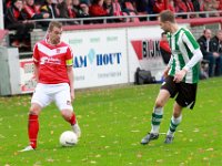 022 Harkemase Boys Genemuiden  07-11-2015: Voetbal: Harkemase Boys v SC Genemuiden: Harkema/Oebele Schokker (l) of Harkema, Gieljan Tissingh (r) of Genemuiden/Hoofdklasse C
