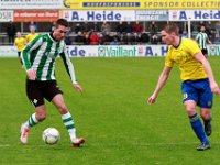 008 Staphorst Genemuiden  12-12-2015: Voetbal: Staphorst v SC Genemuiden: Staphorst/Tjeerd Korf (l) of Genemuiden, Derrick Timmerman (r) of Staphorst/Hoofdklasse C zaterdagamateurvoetbal