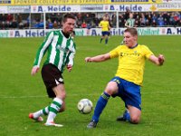 010 Staphorst Genemuiden  12-12-2015: Voetbal: Staphorst v SC Genemuiden: Staphorst/Tjeerd Korf (l) of Genemuiden, Derrick Timmerman (r) of Staphorst/Hoofdklasse C zaterdagamateurvoetbal