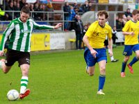 017 Staphorst Genemuiden  12-12-2015: Voetbal: Staphorst v SC Genemuiden: Staphorst/Tjeerd Korf (l) of Genemuiden, Roelof de Jong (r) of Staphorst/Hoofdklasse C zaterdagamateurvoetbal