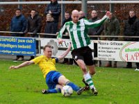 026 Staphorst Genemuiden  12-12-2015: Voetbal: Staphorst v SC Genemuiden: Staphorst/Rob Mijnheer (l) of Staphorst, Martijn Jansen (r) of Genemuiden/Hoofdklasse C zaterdagamateurvoetbal