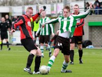 013 2016 Genemuiden Hardegarijp  06-02-2016: Voetbal: SC Genemuiden v Hardegarijp: Genemuiden/Leo Spindelaar (l) of Hardegarijp, Job van Dalfsen (r) of GenemuidenKNVB districtsbeker Noord