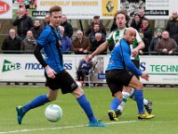 013 2016 Genemuiden ACV  20-02-2016: Voetbal: SC Genemuiden v ACV: Genemuiden/ Erich Jongeling (l) of ACV, Patrick Lip (m) of Genemuiden, Cijntje Angelo (r) of ACV /Hoofdklasse C zaterdagamateurs