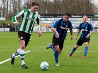 018 2016 Genemuiden ACV  20-02-2016: Voetbal: SC Genemuiden v ACV: Genemuiden/ Stef van der Velden (l) of Genemuiden, Eduard de Jonge Roas (m), Haaye feenstra (r) of ACV /Hoofdklasse C zaterdagamateurs