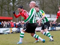 008 2016 ASZV Genemuiden  19-03-2016: Voetbal: AZSV v SC Genemuiden: Aalten/Yessin Maskoul (l) of AZSV, Mike vd Kooy (m), Jacco Riemens (r) of Genemuiden/Hoofdklasse C zaterdagamateurvoetbal