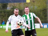 011 2016 Drachtster Boys Genemuiden  30-04-2016: Voetbal: Drachtster Boys v Genemuiden: Drachten/ Sicco Brouwer (l) of Drachtster Boys, Siebren Visscher (r) of Genemuiden / Hoofdklasse C zaterdag amateurvoetbal
