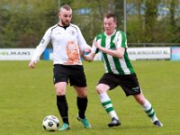 012 2016 Drachtster Boys Genemuiden  30-04-2016: Voetbal: Drachtster Boys v Genemuiden: Drachten/ Sicco Brouwer (l) of Drachtster Boys, Siebren Visscher (r) of Genemuiden / Hoofdklasse C zaterdag amateurvoetbal
