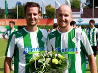 002 2016 Genemuiden Flevo Boys  27-08-2016: Voetbal: SC Genemuiden v Flevo Boys: Genemuiden/Anne van der Kolk (l), Martijn Jansen (r) of Genemuiden/Zaterdagamateurvoetbal hoofdklasse B/
