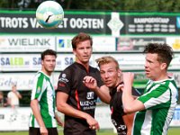 023 2016 Genemuiden Flevo Boys  27-08-2016: Voetbal: SC Genemuiden v Flevo Boys: Genemuiden / Timon Rorije (l), Harvey de Boer (m) of Flevo Boys, Wouter van der Molen (r) of Genemuiden / Zaterdagamateurvoetbal hoofdklasse B/