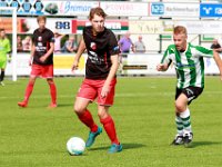 039 2016 Genemuiden Flevo Boys  27-08-2016: Voetbal: SC Genemuiden v Flevo Boys: Genemuiden / Jarno van der Wal (l) of Flevo Boys, Robert Boes (r) of Genemuiden / Zaterdagamateurvoetbal hoofdklasse B/