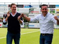 042 2016 Genemuiden Flevo Boys  27-08-2016: Voetbal: SC Genemuiden v Flevo Boys: Genemuiden / Coaches Marc Hegeman (l), Jan van Raalte (r) of Genemuiden / Zaterdagamateurvoetbal hoofdklasse B/