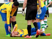 007 2016 Genemuiden ASVDronten  17-09-2016: Voetbal: SC Genemuiden v ASV Dronten: Genemuiden / Maurizio Sleurink (l), Niek Telgen (r) of ASV Dronten / Hoofdklasse B zaterdagamateurvoetbal /