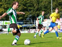 005 2016 Staphorst Genemuiden  24-09-2016: Voetbal: Staphorst v SC Genemuiden: Staphorst / Patrick Lip (l), Anne van der Kolk (m), of Genemuiden, Mark Schra (r) of Staphorst / Zaterdagamatuervoetbal hoofdklasse B / : SC Genemuiden, VV Staphorst, Patrick Lip, Anne van der Kolk, Mark Schra