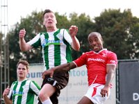 024 2016 DOVO Genemuiden  08-10-2016: Voetbal: Dovo v SC Genemuiden: Veenendaal / Dirk Muis (l), Wouter van der Molen (m) of Genemuiden, Joshua Patrick (r) of DOVO / : DOVO, SC Genemuiden, Dirk Muis, Wouter van der Molen, Joshua Patrick