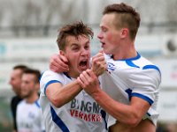 050 2017 Genemuiden Urk  04-02-2017: Voetbal: SC Genemuiden v Urk: Genemuiden/Marinus Snoek (l), Riekelt nentjes (r) of Urk/ : SC Genemuiden, SV Urk, Hoofdklasse B, Zaterdagamateurvoetbal, Marinus Snoek, Riekelt Nentjes