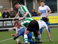 022 2017 Barneveld Genemuiden  11-03-2017: Voetbal: SDV Barneveld v SC Genemuiden: Barneveld/Rob Knul (l) of Barneveld, Wouter van der Molen (m), Marc de Haan (r) of Genemuiden/ : SC Genemuiden, SDV Barneveld, Hoofdklasse B, Zaterdagamateurvoetbal, Rob Knul, Wouter van der Molen, Marc de Haan