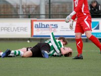 024 2017 Barneveld Genemuiden  11-03-2017: Voetbal: SDV Barneveld v SC Genemuiden: Barneveld/Job van Dalfsen (l), Nick Buitink (r) of Genemuiden/ : SC Genemuiden, SDV Barneveld, Hoofdklasse B, Zaterdagamateurvoetbal, Job van Dalfsen, Nick Buitink