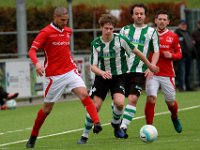 004 2017 Genemuiden DOVO  18-03-2017: Voetbal: SC Genemuiden v DOVO: Genemuiden/Adil Mahdadi (l) of DOVO, Job van Dalfsen (m), Patrick Lip (m) of Gernemuiden, Bart van Brakel  (r) of DOVO/ : SC Genemuiden, DOVO Veenendaal, Zaterdag amateurvoetbal, Adil Mahdadi, Job van Dalfsen, Patrick Lip, Bart van Brakel
