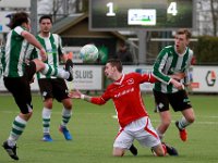 026 2017 Genemuiden DOVO  18-03-2017: Voetbal: SC Genemuiden v DOVO: Genemuiden/Danny Menting (l) of Genemuiden, Bas Mooij (m) of DOVO, Nick Buitink (r) of Genemuiden/ : SC Genemuiden, DOVO Veenendaal, Zaterdag amateurvoetbal, Danny menting, Bas Mooij, Nick Buitink