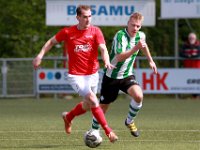 006 2017 Excelsior Genemuiden  29-04-2017: Voetbal: Excelsior 31 v SC Genemuiden: Rijssen/Patrick Gerritsen (l) of Excelsior, Robert Boes (r) of Genemuiden/ : SC Genemuiden, Excelsior '31, Hoofdklasse B, Zaterdagamateurvoetbal, Patrick Gerritsen, Robert Boes