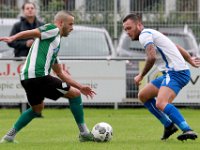 003 2017 DFS - Genemuiden  16-09-2017: Voetbal: DFS v SC Genemuiden: Opheusden/Omar Kavak (l) of Genemuiden, Corne Davelaar (r) of DFS/ : sv DFS, SC Genemuiden, Hoofdklasse B, Omar Kavak, Corne Davelaar