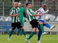 004 2017 DFS - Genemuiden  16-09-2017: Voetbal: DFS v SC Genemuiden: Opheusden/Omar Kavak (l), Frank Kuurman (m) of Genemuiden, Lorenzo Davids (r) of DFS/ : sv DFS, SC Genemuiden, Hoofdklasse B, Omar Kavak, Frank Kuurman, Lorenzo Davids