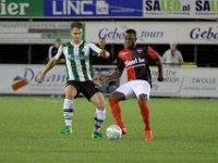 004 2017 Genemuiden - De Treffers  19-09-2017: Voetbal: SC Genemuiden v De Treffers: Genemuiden/Dirk Muis (l) of Genemuiden, Cedric Badjeck (r) of De Treffers/ : KNVB Beker, SC Genemuiden, De Treffers, Dirk Muis, Cedric Badjeck: