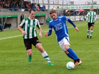004 2017 Genemuiden Putten  07-10-2017: Voetbal: SC Genemuiden v SDCP: Genemuiden/Dirk Muis (l) of Genemuiden, Rick van den Brink (r) of Putten/ : SC Genemuiden, SDC Putten, Hoofdklasse B, Zaterdagamateurvoetbal, Dirk Muis, Rick van den Brink