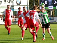 032 17 18 Genemuiden HZVV  21-10-2017: Voetbal: SC Genemuiden v HZVV: Genemuiden/Arjan Akkerman (l) of HZVV, Joran Pot (r) of Genemuiden/ : SC Genemuiden, HZVV, Hoogeveen, Zaterdagamateurvoetbal, Hoofdklasse B, Arjan Akkerman, Joran Pot