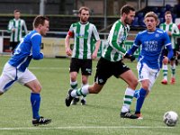 HL20180203015  03-02-2018: Voetbal: SDCP v sc Genemuiden: Putten/Iwan Bos (l) of Putten, Jacco Riemens (ml), Anne van der Kolk (mr) of Genemuiden, Rick van den Brink (r) of Putten/ : SC Genemuiden, SDC Putten, Zaterdagamateurvoetbal, Hoofdklasse B, Iwan Bos, Jacco Riemens, Anne van der Kolk, Rick van den Brink