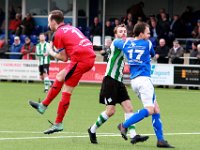 HL20180203016  03-02-2018: Voetbal: SDCP v sc Genemuiden: Putten/Manuel Hoogewoning (l) of Putten, Jacco Riemens (m) of Genemuiden, Martijn Duits (r) og Putten/ : SC Genemuiden, SDC Putten, Zaterdagamateurvoetbal, Hoofdklasse B, Manuel Hoogewoning, Jacco Riemens, Martijn Duits