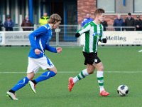 HL20180203022  03-02-2018: Voetbal: SDCP v sc Genemuiden: Putten/Rick van den Brink (l) of Putten, Joran Pot (r) of Genemuiden/ : SC Genemuiden, SDC Putten, Zaterdagamateurvoetbal, Hoofdklasse B, Rick van den Brink, Joran Pot