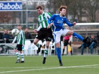 HL20180203032  03-02-2018: Voetbal: SDCP v sc Genemuiden: Putten/Ramon beens (l) of Genemuiden, Jurian van den Brink (r) of Putten/ : SC Genemuiden, SDC Putten, Zaterdagamateurvoetbal, Hoofdklasse B, Ramon Beens, Jurian van den Brink