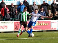 HL20180217004  17-02-2018: Voetbal: Urk v SC Genemuiden: Urk/Joran Pot (l) of Genemuiden, Riekelt Jan Brands (r) of Urk/ : SC Genemuiden, SV Urk, Zaterdagamateurvoetbal, Hoofdklasse B, Joran Pot, Riekelt Jan Brands