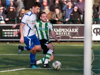 HL20180217026  17-02-2018: Voetbal: Urk v SC Genemuiden: Urk/Klaas Kramer (l) of Urk, Sijmon Eenkhoorn (r) of Genemuiden/ : SC Genemuiden, SV Urk, Zaterdagamateurvoetbal, Hoofdklasse B, V, Sijmon Eenkhoorn