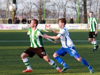 HL20180217028  17-02-2018: Voetbal: Urk v SC Genemuiden: Urk/Joran Pot (l) of Genemuiden, Marinus Snoek (r) of Urk/ : SC Genemuiden, SV Urk, Zaterdagamateurvoetbal, Hoofdklasse B, Joran Pot, Marinus Snoek