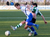 HL20180217032  17-02-2018: Voetbal: Urk v SC Genemuiden: Urk/Marinus Snoek (l) of Urk, Frank Kuurman (r) of Genemuiden/ : SC Genemuiden, SV Urk, Zaterdagamateurvoetbal, Hoofdklasse B, Marinus Snoek, Frank Kuurman