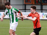 HL20180310003  10-03-2018: Voetbal: Sparta Nijkerk v SC Genemuiden: Nijkerk/Anne van der Kolk (l) of Genemuiden, Mark Groenewoudt (r) of Sparta Nijkerk/ : Sparta Nijkerk, Sportclub Genemuiden, Hoofdklasse B, Zaterdagamateurvoetbal, Anne van der Kolk, Mark Groenewoudt