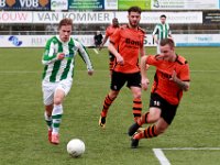 HL20180310008  10-03-2018: Voetbal: Sparta Nijkerk v SC Genemuiden: Nijkerk/Joran Pot (l) of Genemuiden, Frank Heus (l), Donny van der Wal (r) of Sparta Nijkerk/ : Sparta Nijkerk, Sportclub Genemuiden, Hoofdklasse B, Zaterdagamateurvoetbal, Joran Pot, Frank Heus, Donny van der Wal