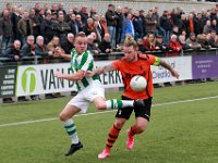 HL20180310014  10-03-2018: Voetbal: Sparta Nijkerk v SC Genemuiden: Nijkerk/Sijmon Eenkhoorn (l) of Genemuiden, Dennis van der Wal (r) of Sparta Nijkerk/ : Sparta Nijkerk, Sportclub Genemuiden, Hoofdklasse B, Zaterdagamateurvoetbal, Sijmon Eenkhoorn, Dennis van der Wal