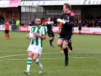 HL20180310015  10-03-2018: Voetbal: Sparta Nijkerk v SC Genemuiden: Nijkerk/Omar Kavak (l) of Genemuiden, Fabian Bouwman (r) of Sparta Nijkerk/ : Sparta Nijkerk, Sportclub Genemuiden, Hoofdklasse B, Zaterdagamateurvoetbal, Omar Kavak, Fabian Bouwman